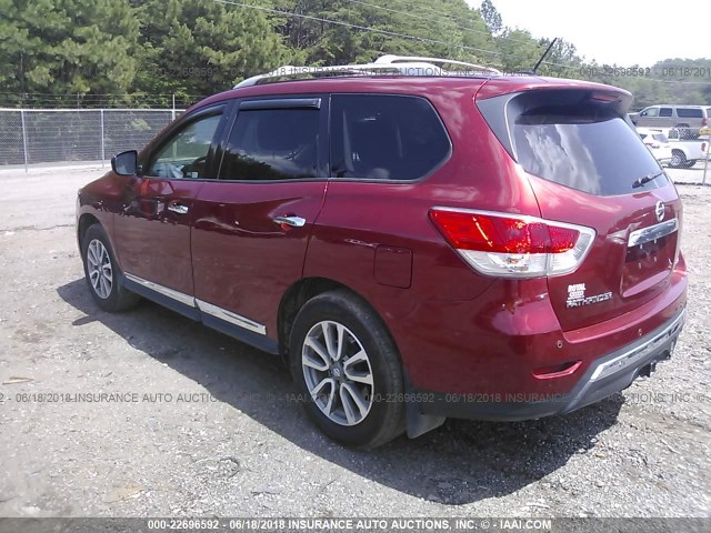 5N1AR2MN9DC601502 - 2013 NISSAN PATHFINDER S/SV/SL/PLATINUM 红色 照片 3