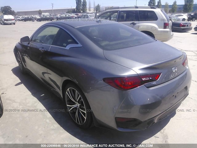 JN1EV7EL7JM391230 - 2018 INFINITI Q60 LUXE 300/SPORT 300 GRAY photo 3