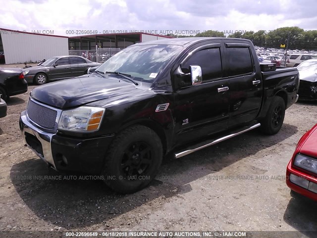 1N6AA07A64N559512 - 2004 NISSAN TITAN XE/SE/LE BLACK photo 2