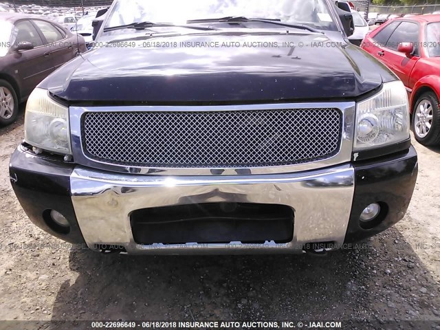 1N6AA07A64N559512 - 2004 NISSAN TITAN XE/SE/LE BLACK photo 6