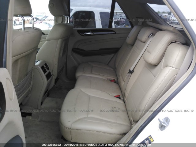 4JGDA5HB4DA120770 - 2013 MERCEDES-BENZ ML 350 4MATIC WHITE photo 8