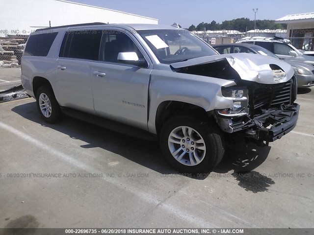 1GNSKHKCXJR143308 - 2018 CHEVROLET SUBURBAN K1500 LT SILVER photo 1