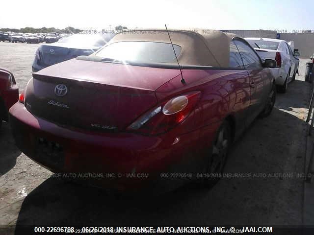 4T1FA38P76U068271 - 2006 TOYOTA CAMRY SOLARA SE/SLE RED photo 4