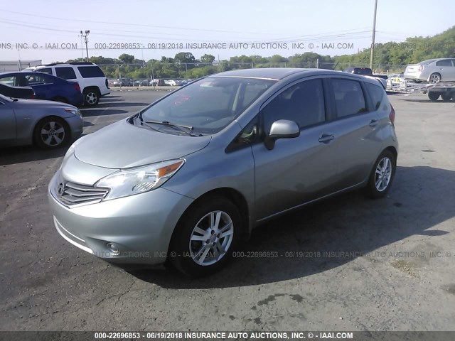 3N1CE2CP4EL412518 - 2014 NISSAN VERSA NOTE S/S PLUS/SV/SL SILVER photo 2