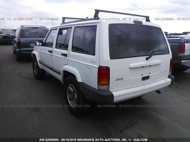 1J4FF68S2XL637542 - 1999 JEEP CHEROKEE SPORT/CLASSIC თეთრი ფოტო 3
