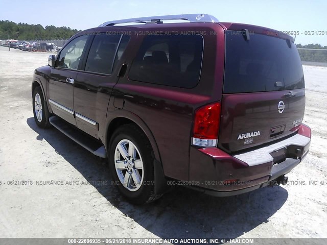 5N1BA0NF9BN607275 - 2011 NISSAN ARMADA PLATINUM BURGUNDY photo 3