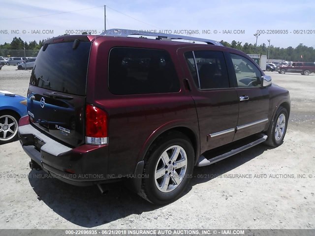 5N1BA0NF9BN607275 - 2011 NISSAN ARMADA PLATINUM BURGUNDY photo 4