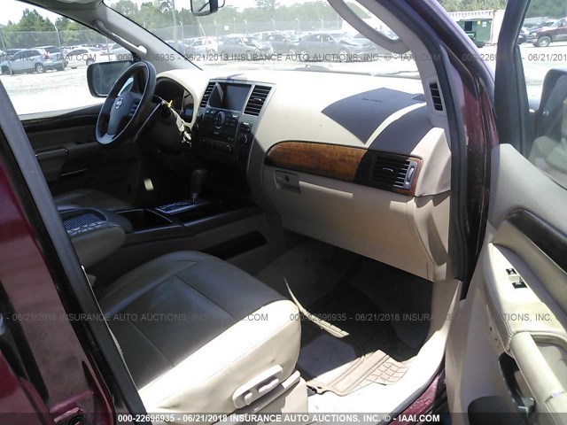 5N1BA0NF9BN607275 - 2011 NISSAN ARMADA PLATINUM BURGUNDY photo 5