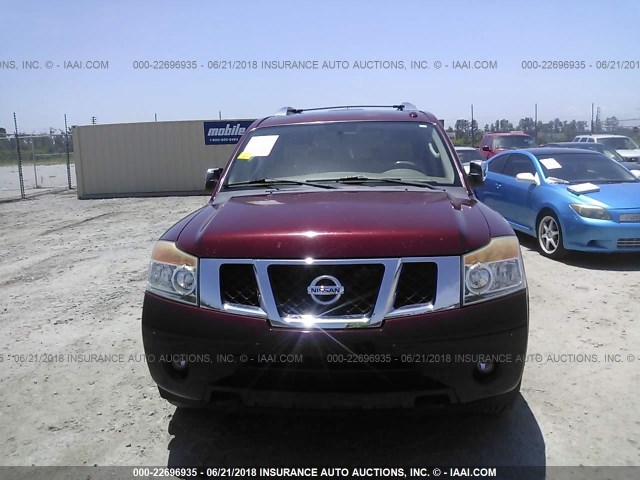 5N1BA0NF9BN607275 - 2011 NISSAN ARMADA PLATINUM BURGUNDY photo 6