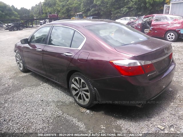 1HGCR2F5XDA270775 - 2013 HONDA ACCORD SPORT BURGUNDY photo 3