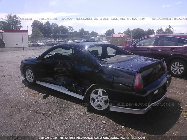 2G1WX15K829198950 - 2002 CHEVROLET MONTE CARLO SS შავი ფოტო 3