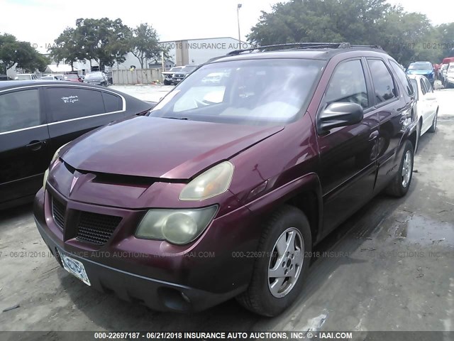 3G7DA03E12S567124 - 2002 PONTIAC AZTEK MAROON photo 2