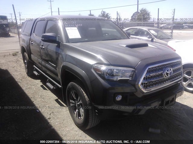 3TMAZ5CNXGM024179 - 2016 TOYOTA TACOMA DBL CAB/SR5/TRD SPORT/OR GRAY photo 1