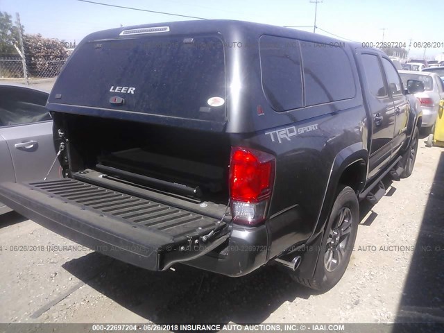 3TMAZ5CNXGM024179 - 2016 TOYOTA TACOMA DBL CAB/SR5/TRD SPORT/OR GRAY photo 4