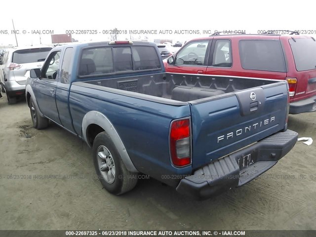 1N6DD26S62C316012 - 2002 NISSAN FRONTIER KING CAB XE BLUE photo 3