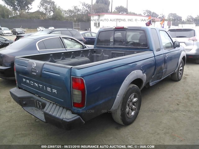 1N6DD26S62C316012 - 2002 NISSAN FRONTIER KING CAB XE BLUE photo 4