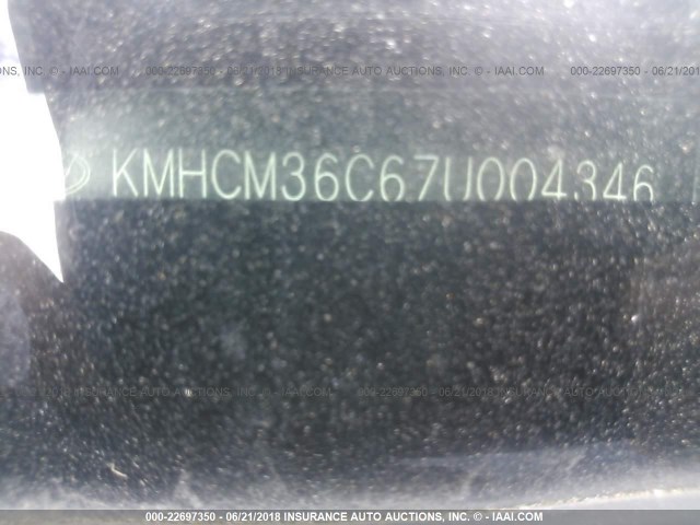 KMHCM36C67U004346 - 2007 HYUNDAI ACCENT GS BLUE photo 9