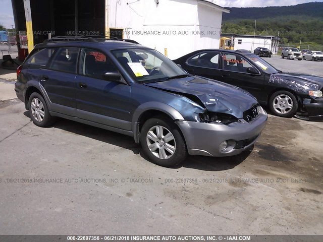 4S4BP61C757356911 - 2005 SUBARU LEGACY OUTBACK 2.5I BLUE photo 1