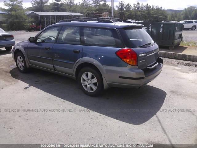 4S4BP61C757356911 - 2005 SUBARU LEGACY OUTBACK 2.5I BLUE photo 3