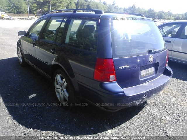 WVWSE61J23W297469 - 2003 VOLKSWAGEN JETTA GLS Dark Blue photo 3