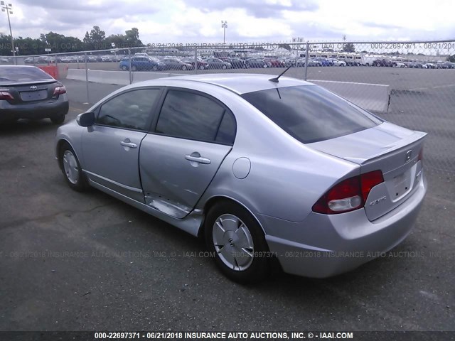 JHMFA362X7S000344 - 2007 HONDA CIVIC HYBRID SILVER photo 3