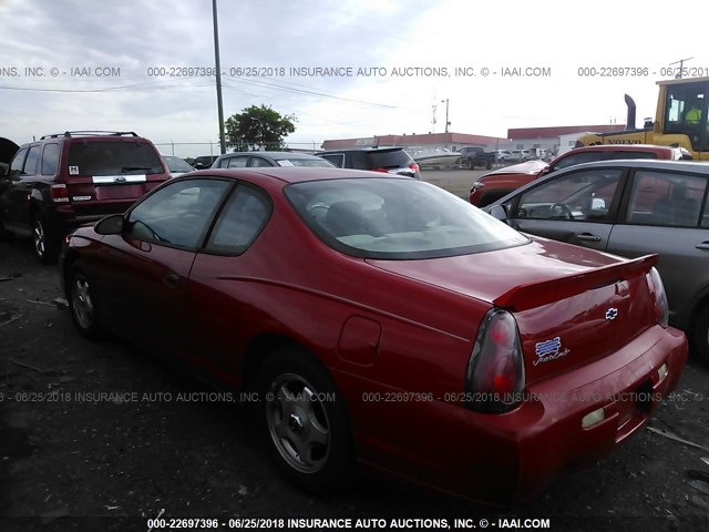 2G1WW12E659172546 - 2005 CHEVROLET MONTE CARLO LS წითელი ფოტო 3