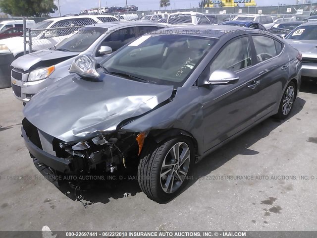 KMHD84LF1JU583475 - 2018 HYUNDAI ELANTRA SEL/VALUE/LIMITED GRAY photo 2