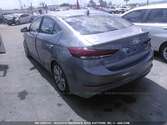 KMHD84LF1JU583475 - 2018 HYUNDAI ELANTRA SEL/VALUE/LIMITED GRAY photo 3