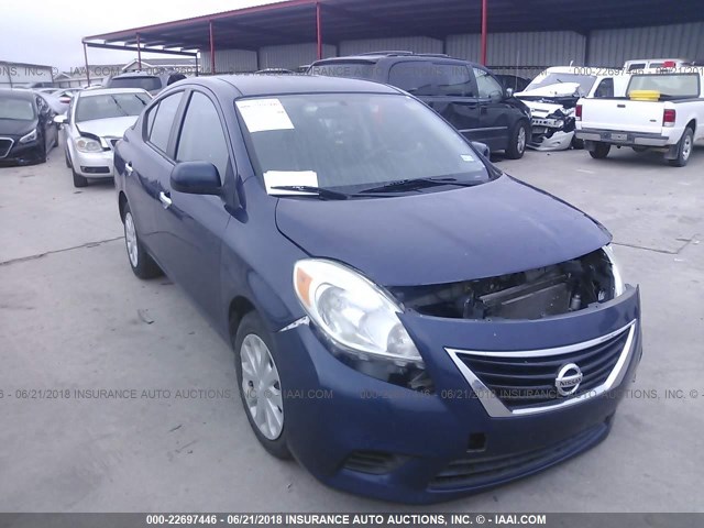 3N1CN7AP0CL918344 - 2012 NISSAN VERSA S/SV/SL BLUE photo 1