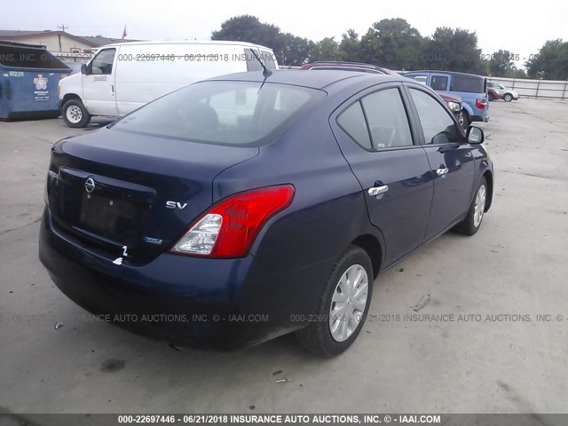 3N1CN7AP0CL918344 - 2012 NISSAN VERSA S/SV/SL BLUE photo 4