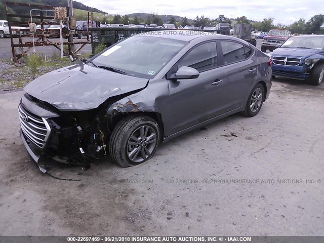 5NPD84LF3JH288618 - 2018 HYUNDAI ELANTRA SEL/VALUE/LIMITED GRAY photo 2