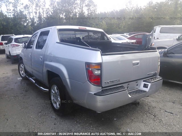 2HJYK16408H521557 - 2008 HONDA RIDGELINE RTS SILVER photo 3