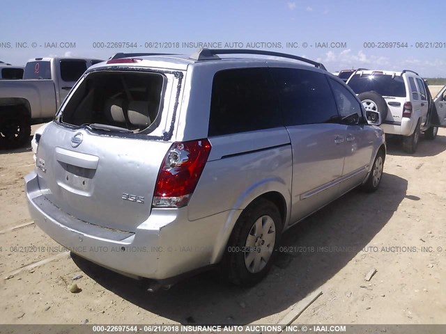 5N1BV28U26N122699 - 2006 NISSAN QUEST S/SE/SL SILVER photo 4