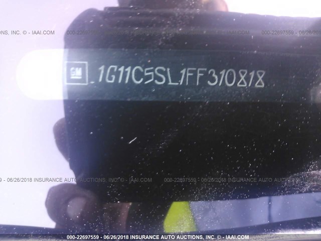 1G11C5SL1FF310818 - 2015 CHEVROLET MALIBU 1LT 黑色 照片 9