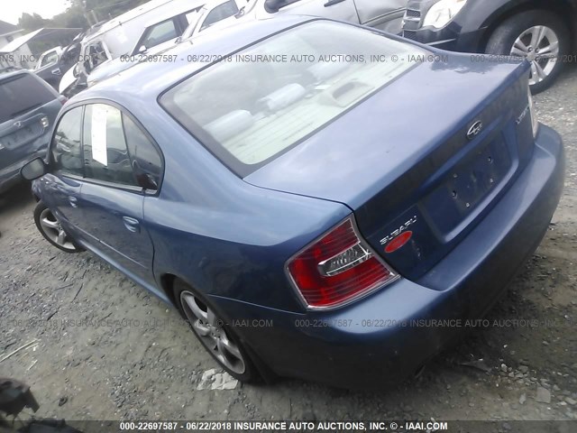 4S3BL616777200378 - 2007 SUBARU LEGACY 2.5I BLUE photo 3