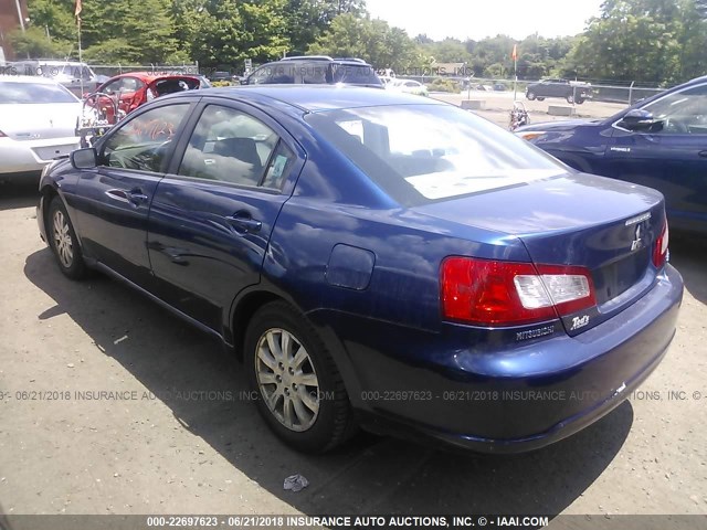 4A3AB36F09E021410 - 2009 MITSUBISHI GALANT ES BLUE photo 3