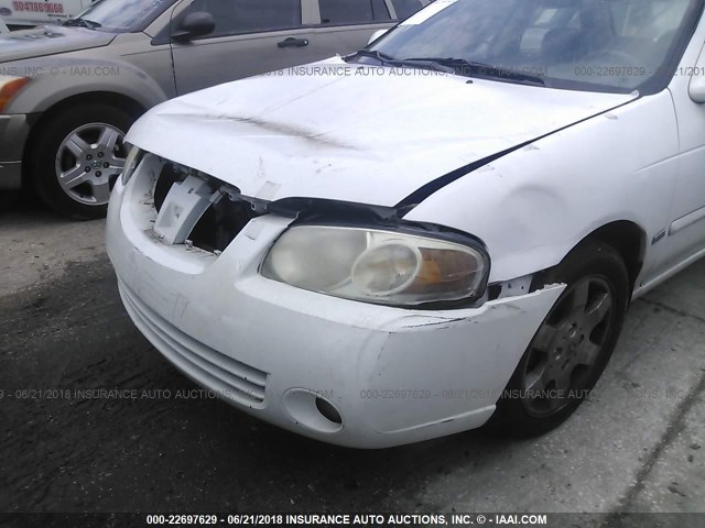 3N1CB51D06L589796 - 2006 NISSAN SENTRA 1.8/1.8S WHITE photo 6