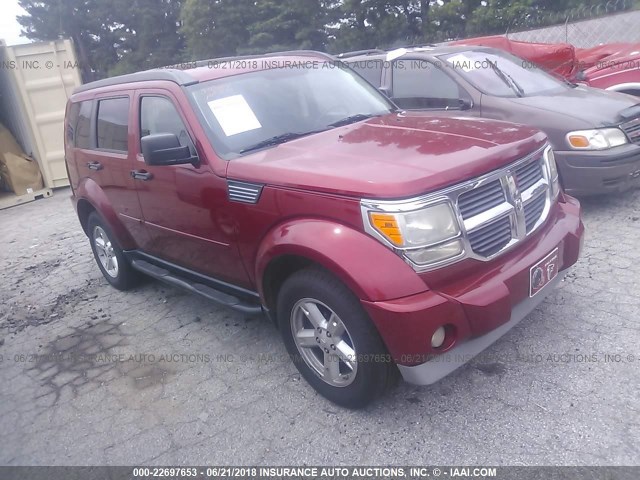 1D8GT58K57W719181 - 2007 DODGE NITRO SLT BURGUNDY photo 1