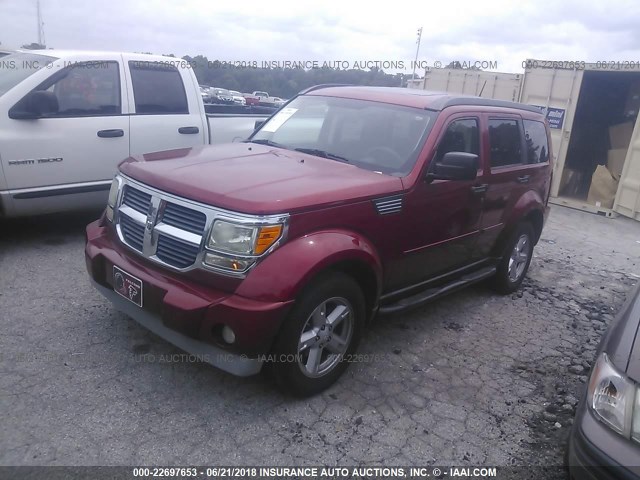 1D8GT58K57W719181 - 2007 DODGE NITRO SLT BURGUNDY photo 2