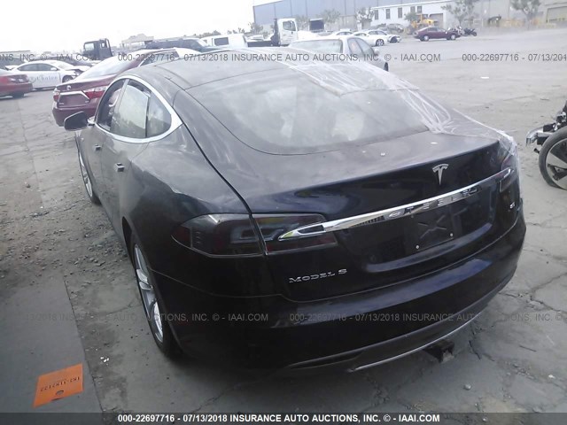 5YJSA1H15EFP44873 - 2014 TESLA MODEL S BLUE photo 3