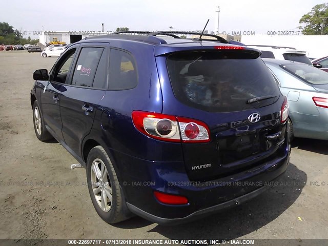 5NMSKDAG4AH376482 - 2010 HYUNDAI SANTA FE LIMITED BLUE photo 3