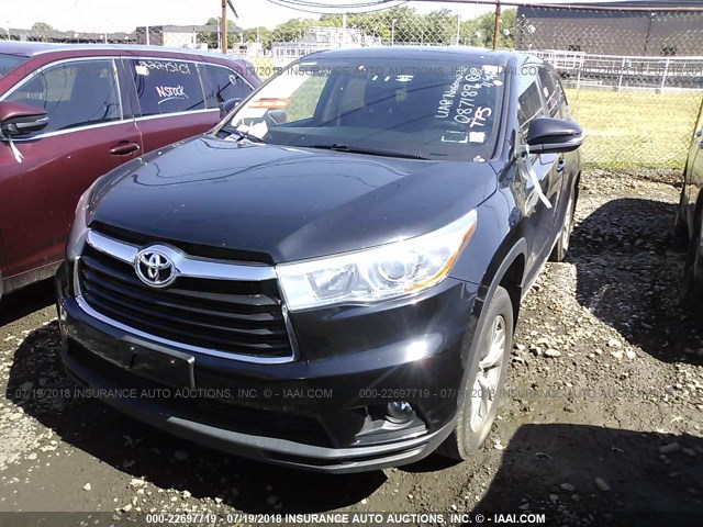 5TDBKRFH3FS087189 - 2015 TOYOTA HIGHLANDER LE/LE PLUS BLACK photo 2