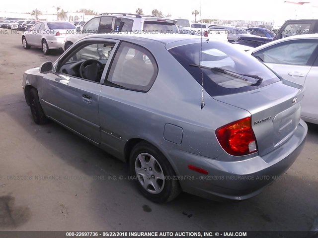 KMHCG35C45U343936 - 2005 HYUNDAI ACCENT GS TEAL photo 3