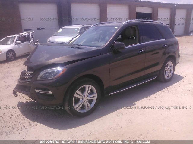 4JGDA5HB5FA478267 - 2015 MERCEDES-BENZ ML 350 4MATIC BROWN photo 2