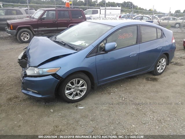 JHMZE2H77AS013189 - 2010 HONDA INSIGHT EX BLUE photo 2