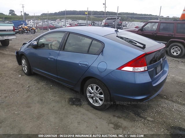 JHMZE2H77AS013189 - 2010 HONDA INSIGHT EX BLUE photo 3