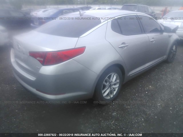 KNAGM4A7XB5186607 - 2011 KIA OPTIMA GRAY photo 4