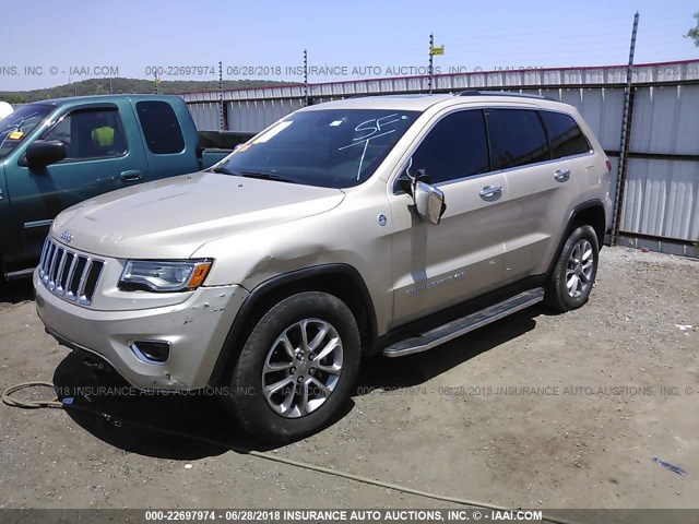 1C4RJFBG3FC142495 - 2015 JEEP GRAND CHEROKEE LIMITED GOLD photo 2