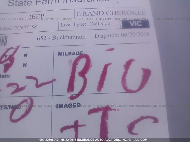 1J8GR48K77C647188 - 2007 JEEP GRAND CHEROKEE LAREDO/COLUMBIA/FREEDOM 银色 照片 7