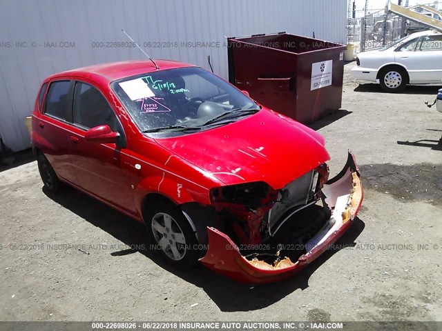KL1TD66628B006874 - 2008 CHEVROLET AVEO LS RED photo 1